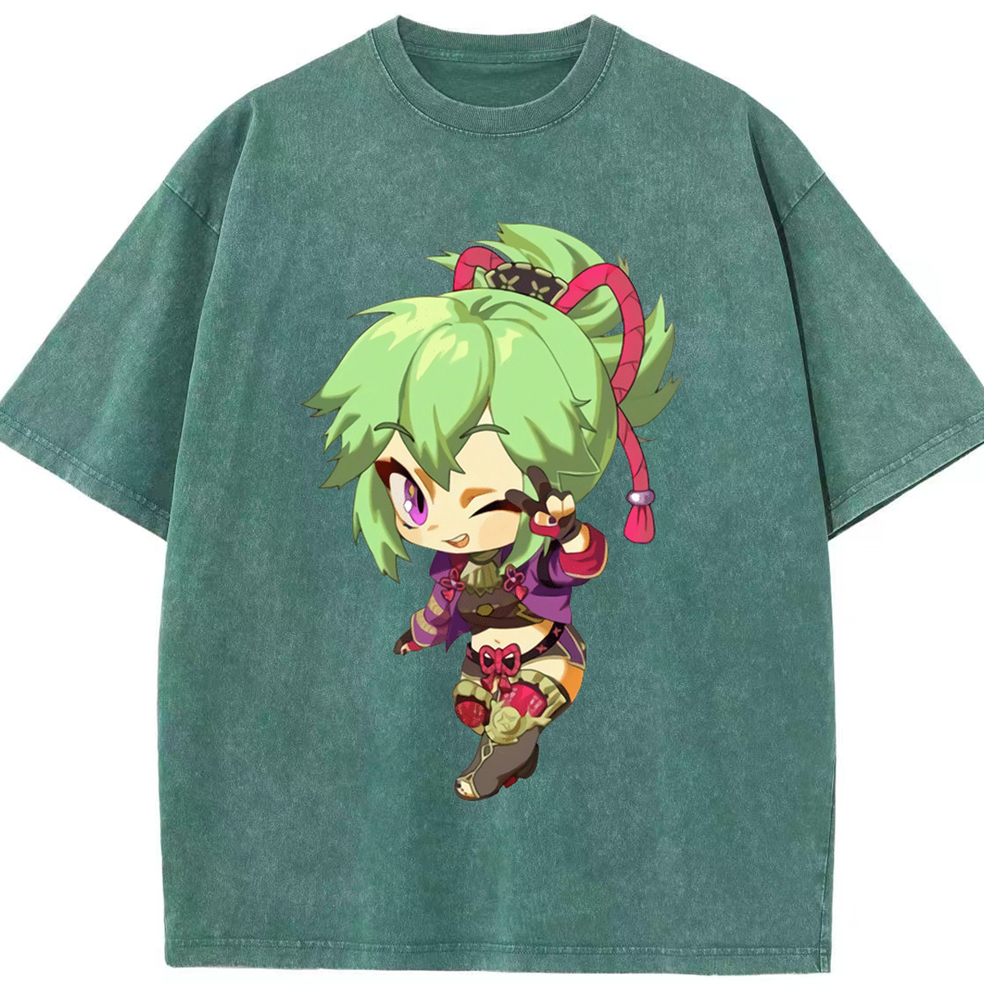 げんし神  久岐忍 くき しのぶ genshin Kuki Shinobu 綿100% ヴィンテージ風 半袖Tシャツ（フロントプリント）